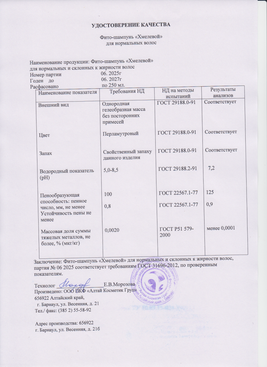 Паспорт №062025